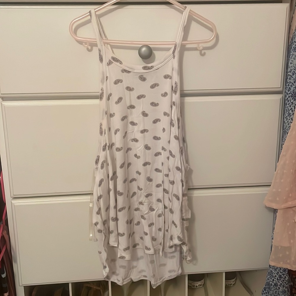 White Paisley Tank